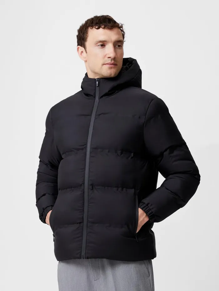 French Connection Heat Sealed Puffer Coat Black Man Coats and Jackets