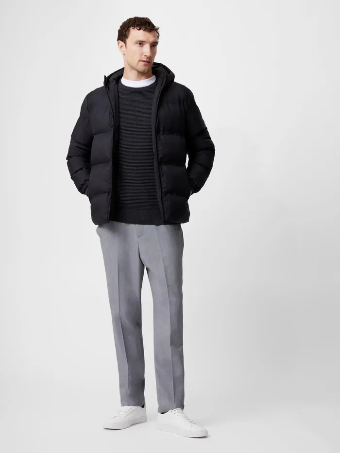 French Connection Heat Sealed Puffer Coat Black Man Coats and Jackets
