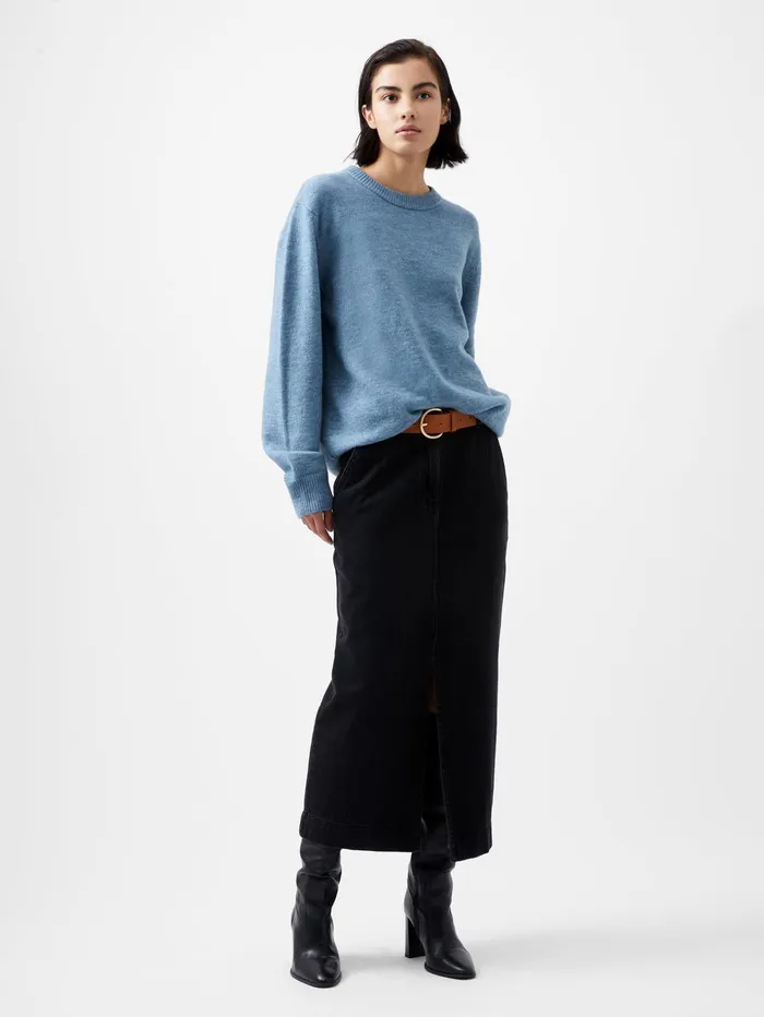 French Connection Kesia Recycled Crew Neck Jumper Dusted Blue Woman Jumpers and Cardigans French Connection Kesia Recycled Crew Neck Jumper Dusted Blue Woman Jumpers and Cardigans
