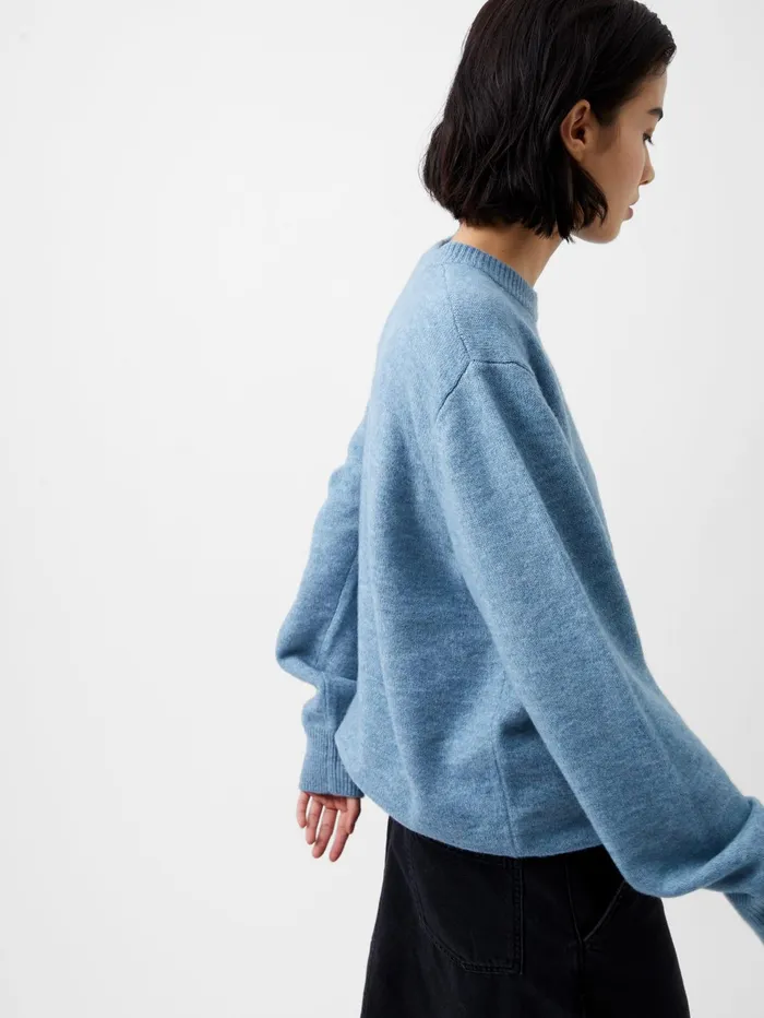 French Connection Kesia Recycled Crew Neck Jumper Dusted Blue Woman Jumpers and Cardigans