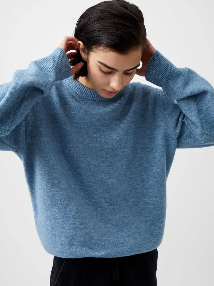 French Connection Kesia Recycled Crew Neck Jumper Dusted Blue Woman Jumpers and Cardigans