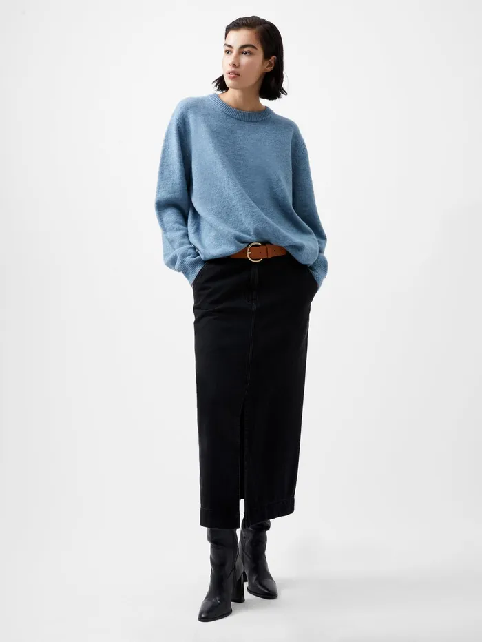 French Connection Kesia Recycled Crew Neck Jumper Dusted Blue Woman Jumpers and Cardigans