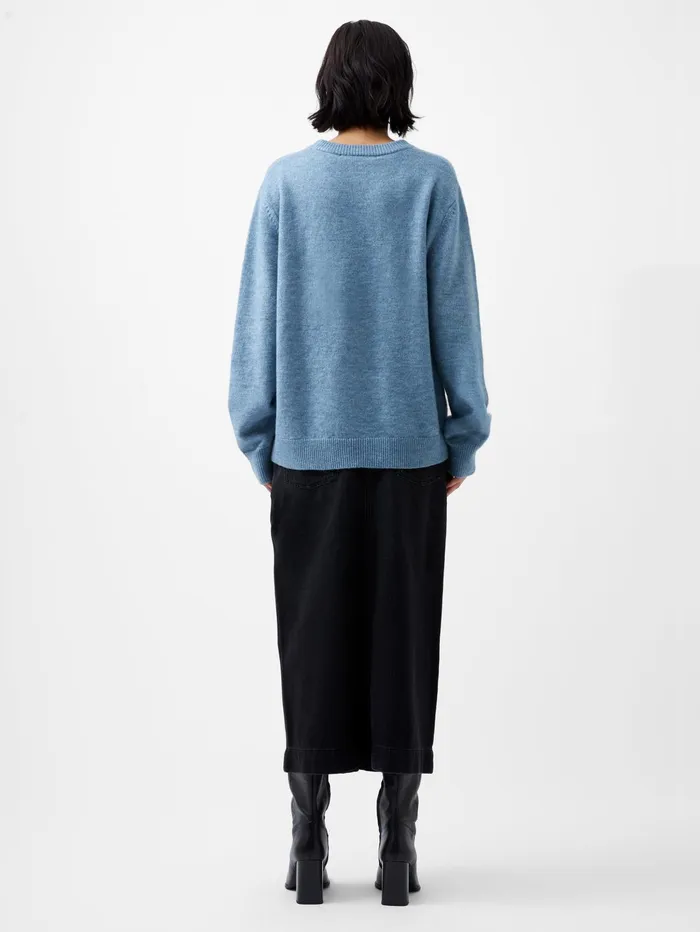 French Connection Kesia Recycled Crew Neck Jumper Dusted Blue Woman Jumpers and Cardigans