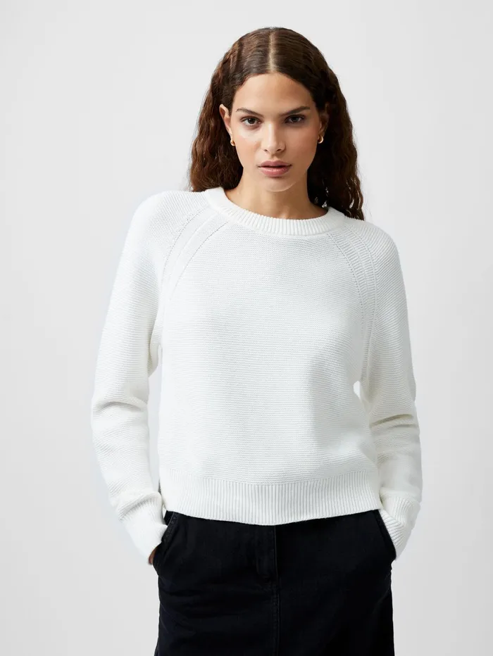 French Connection Lilly Mozart Crew Neck Jumper Summer White Woman Jumpers and Cardigans French Connection Lilly Mozart Crew Neck Jumper Summer White Woman Jumpers and Cardigans