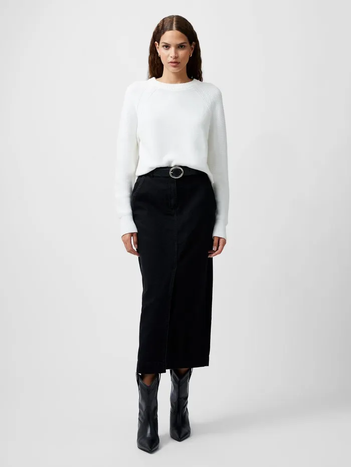 French Connection Lilly Mozart Crew Neck Jumper Summer White Woman Jumpers and Cardigans