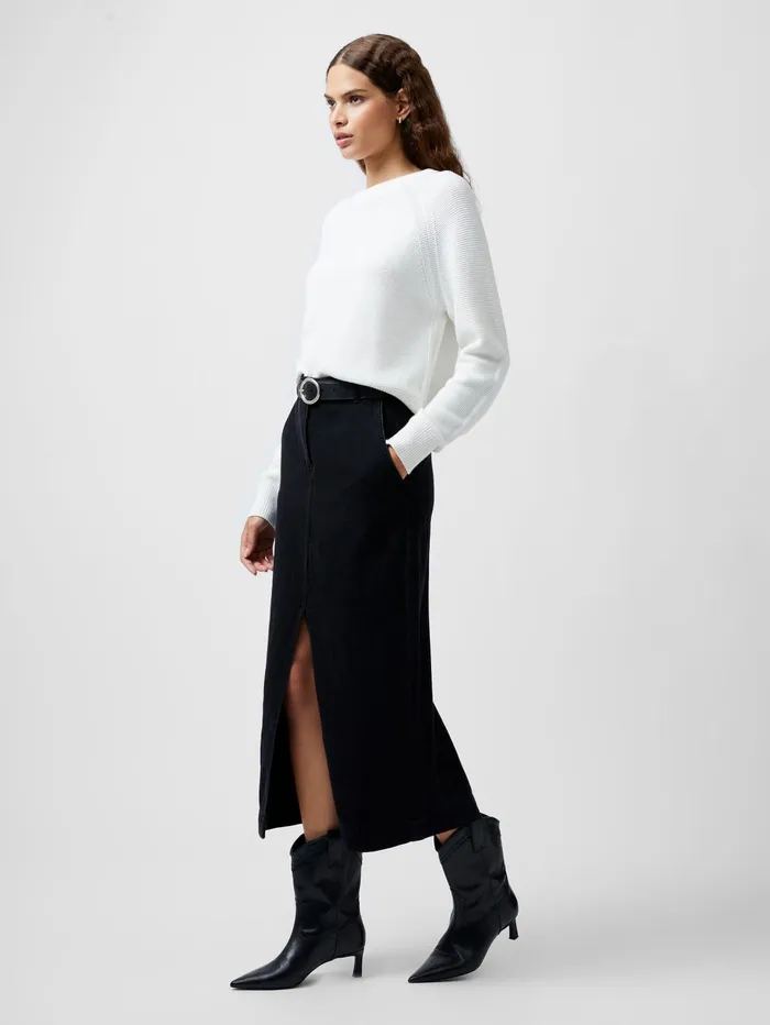 French Connection Lilly Mozart Crew Neck Jumper Summer White Woman Jumpers and Cardigans