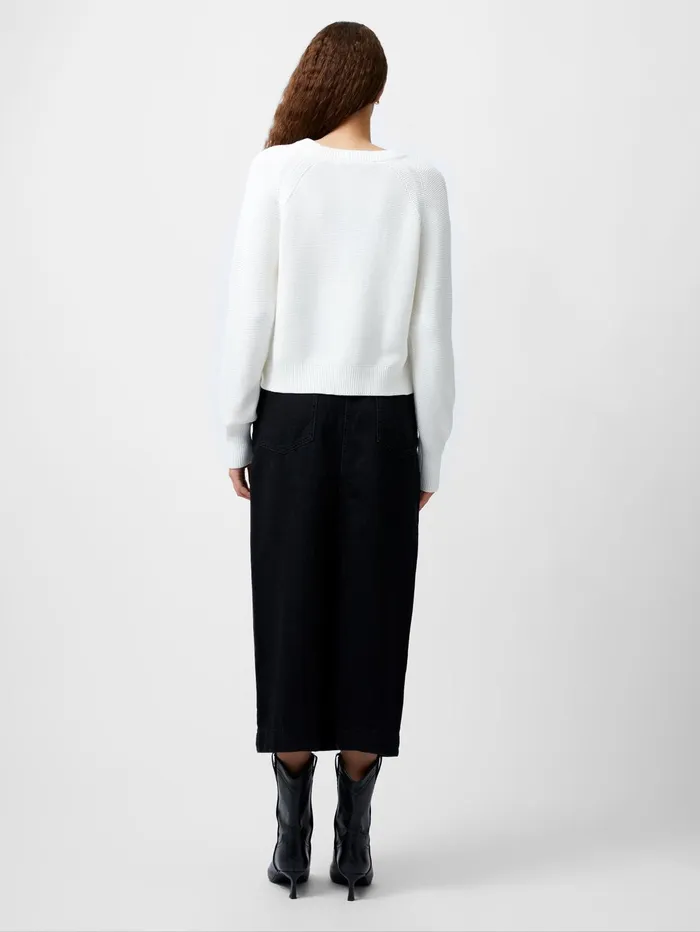 French Connection Lilly Mozart Crew Neck Jumper Summer White Woman Jumpers and Cardigans