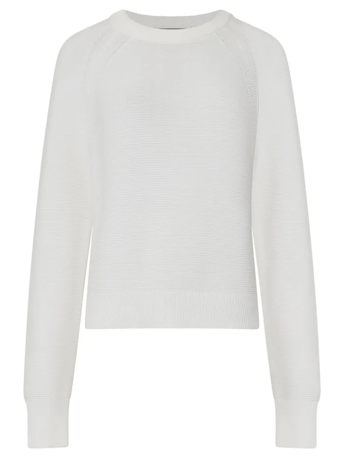 French Connection Lilly Mozart Crew Neck Jumper Summer White Woman Jumpers and Cardigans