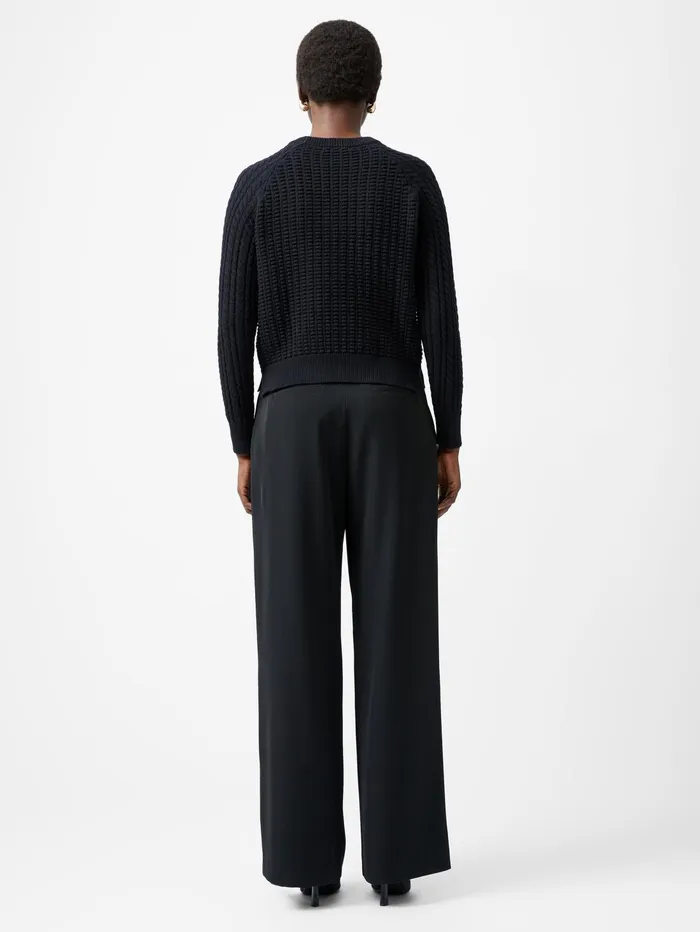 French Connection Mozart Popcorn Cable Knit Jumper Black Woman Jumpers and Cardigans