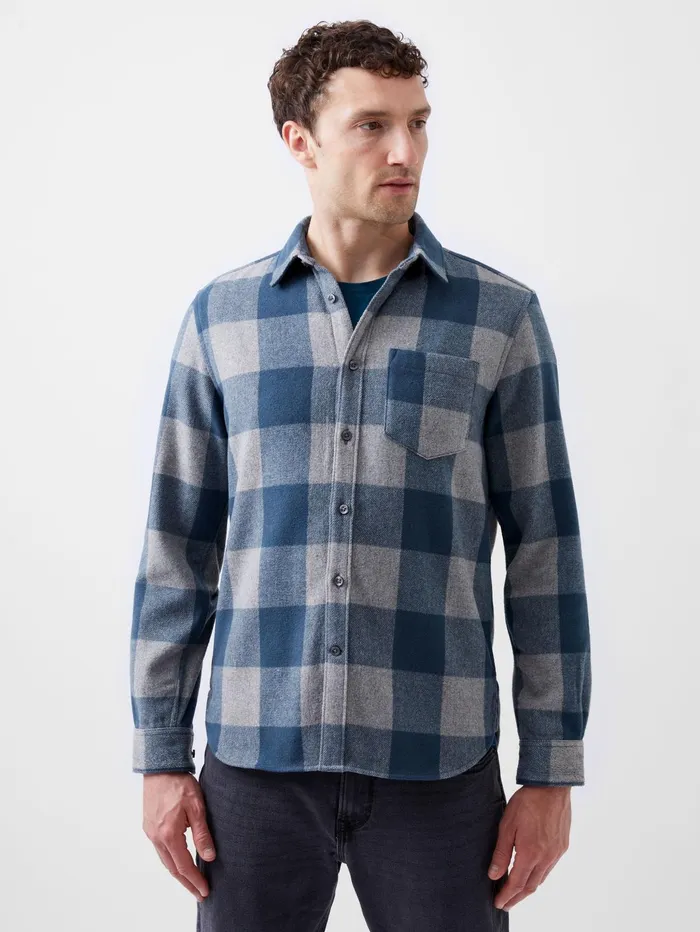 French Connection Neve Check Shirt Blue Check Man Shirts