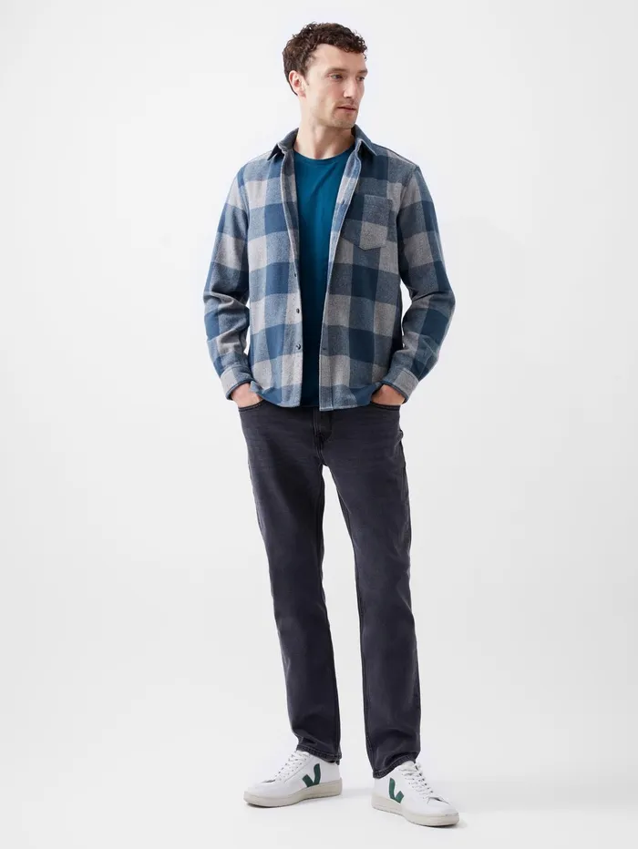 French Connection Neve Check Shirt Blue Check Man Shirts