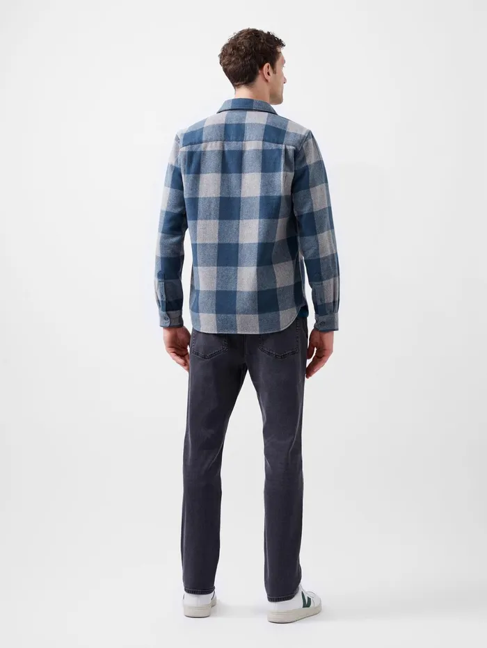 French Connection Neve Check Shirt Blue Check Man Shirts