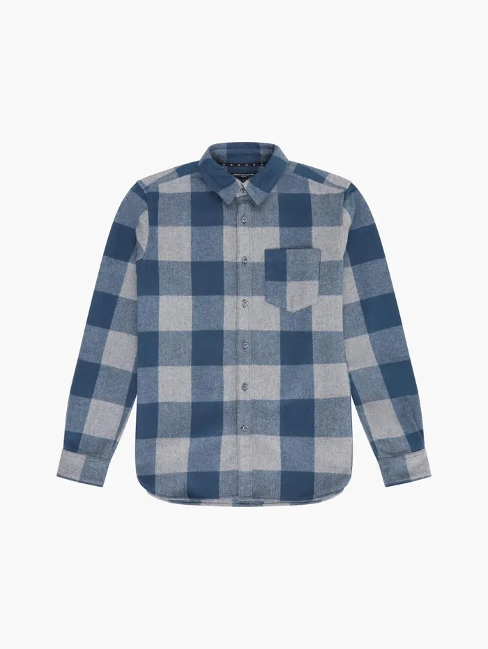 French Connection Neve Check Shirt Blue Check Man Shirts