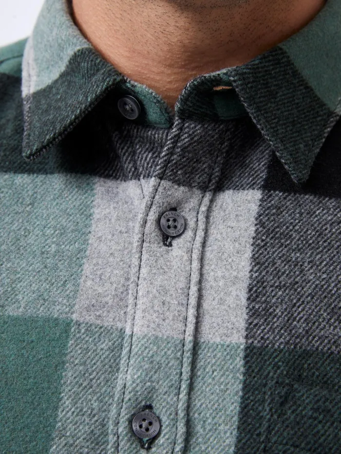 French Connection Neve Check Shirt Green Check Man Shirts