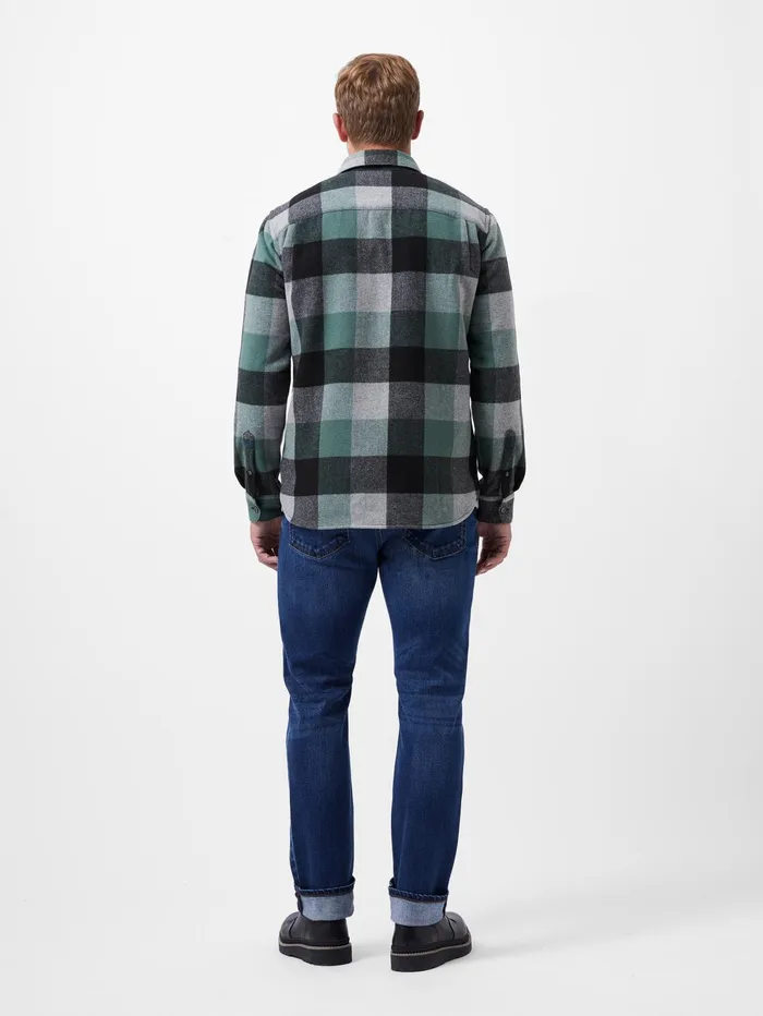French Connection Neve Check Shirt Green Check Man Shirts