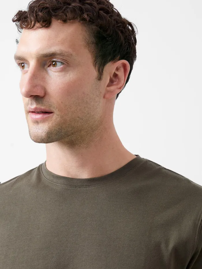 French Connection Organic Cotton TShirt Olive Man TShirts and Polo Shirts