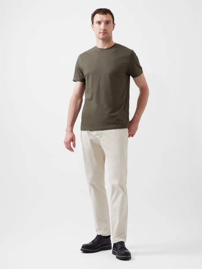 French Connection Organic Cotton TShirt Olive Man TShirts and Polo Shirts