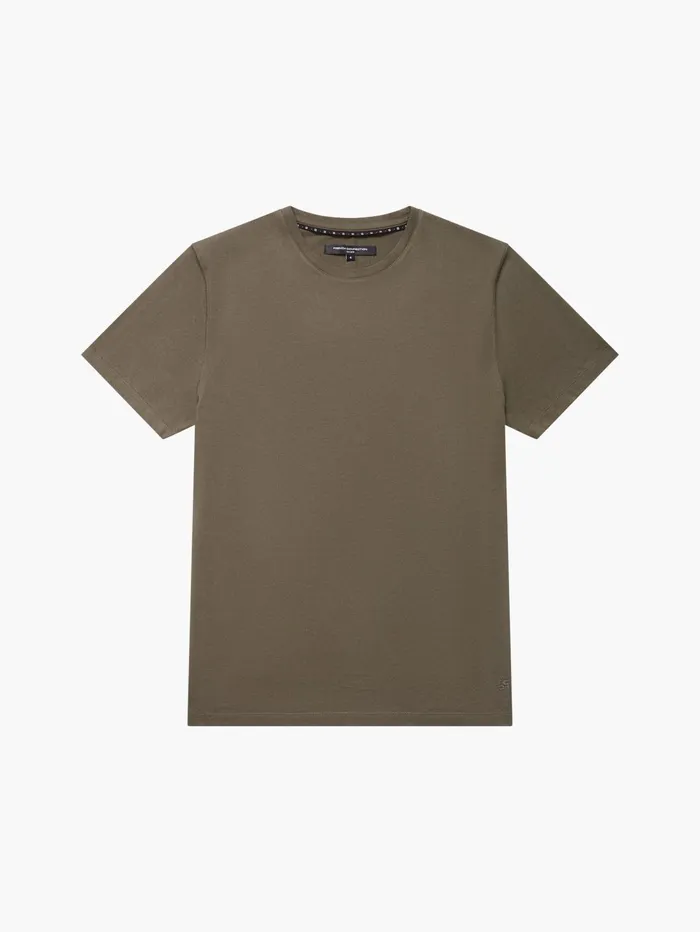 French Connection Organic Cotton TShirt Olive Man TShirts and Polo Shirts