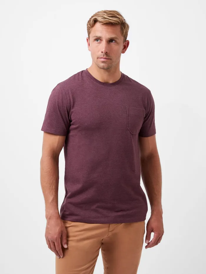 French Connection Organic Pocket TShirt Burgundy Mel Man TShirts and Polo Shirts French Connection Organic Pocket TShirt Burgundy Mel Man TShirts and Polo Shirts