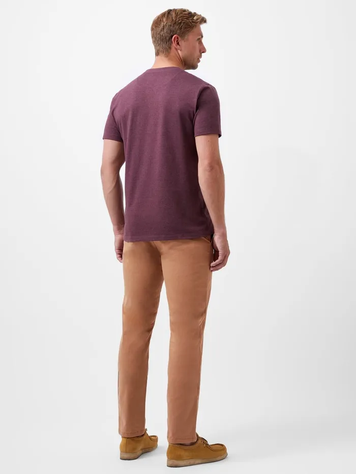 French Connection Organic Pocket TShirt Burgundy Mel Man TShirts and Polo Shirts