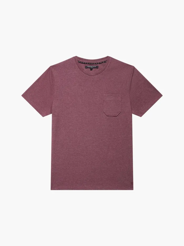 French Connection Organic Pocket TShirt Burgundy Mel Man TShirts and Polo Shirts