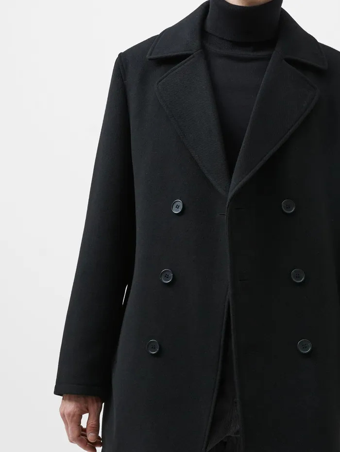 French Connection Pea Coat Black Man Coats and Jackets