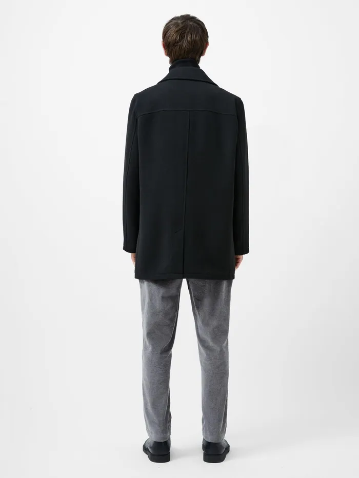 French Connection Pea Coat Black Man Coats and Jackets