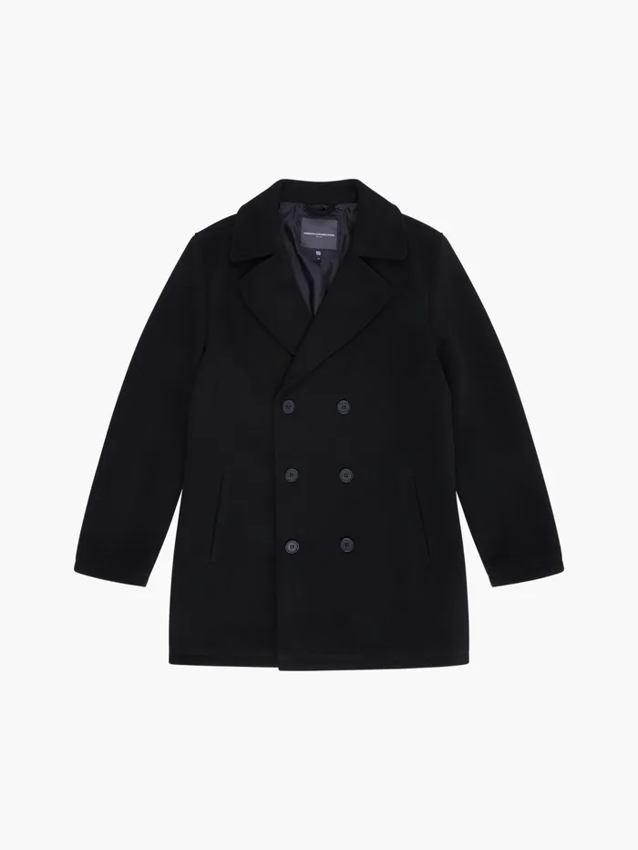 French Connection Pea Coat Black Man Coats and Jackets