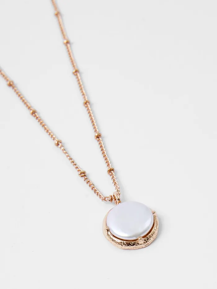 French Connection Pearl Pendant Necklace Gold Woman Jewellery