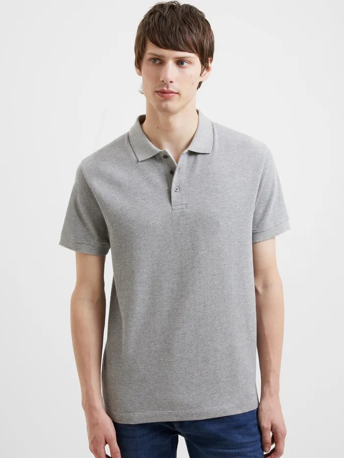 French Connection Popcorn Polo Shirt Light Grey Mel Man TShirts and Polo Shirts French Connection Popcorn Polo Shirt Light Grey Mel Man TShirts and Polo Shirts
