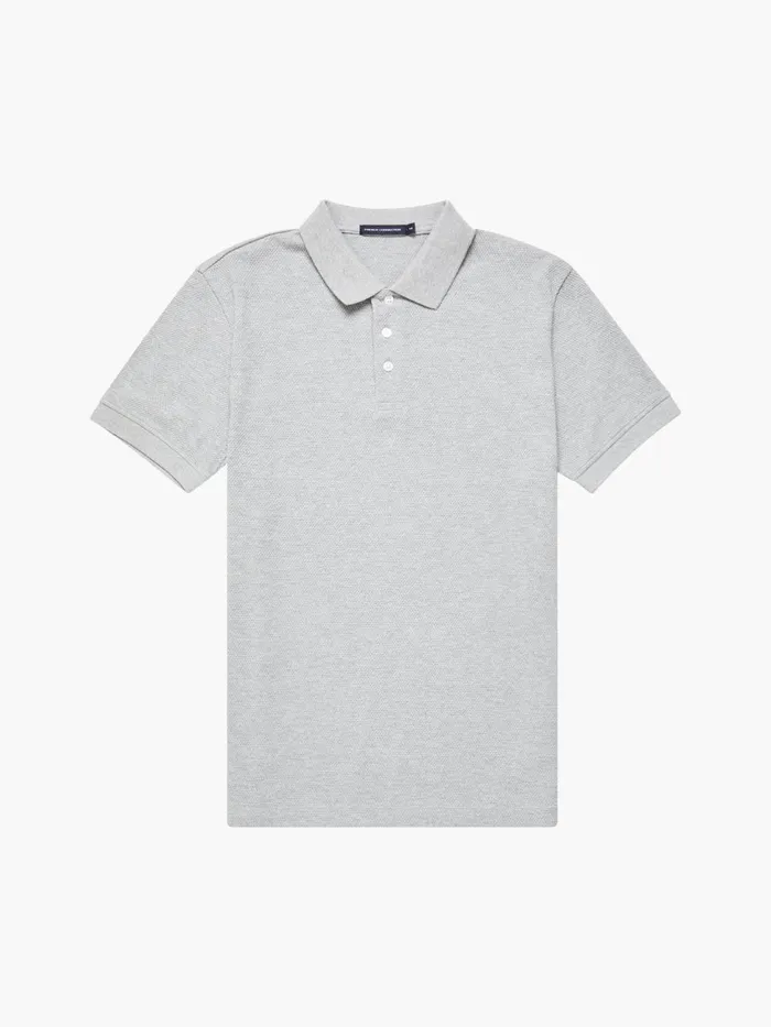 French Connection Popcorn Polo Shirt Light Grey Mel Man TShirts and Polo Shirts