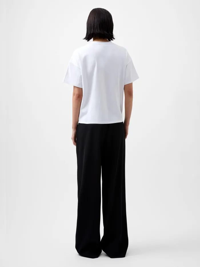 French Connection Rallie Tie Detail TShirt Linen White Woman Tops