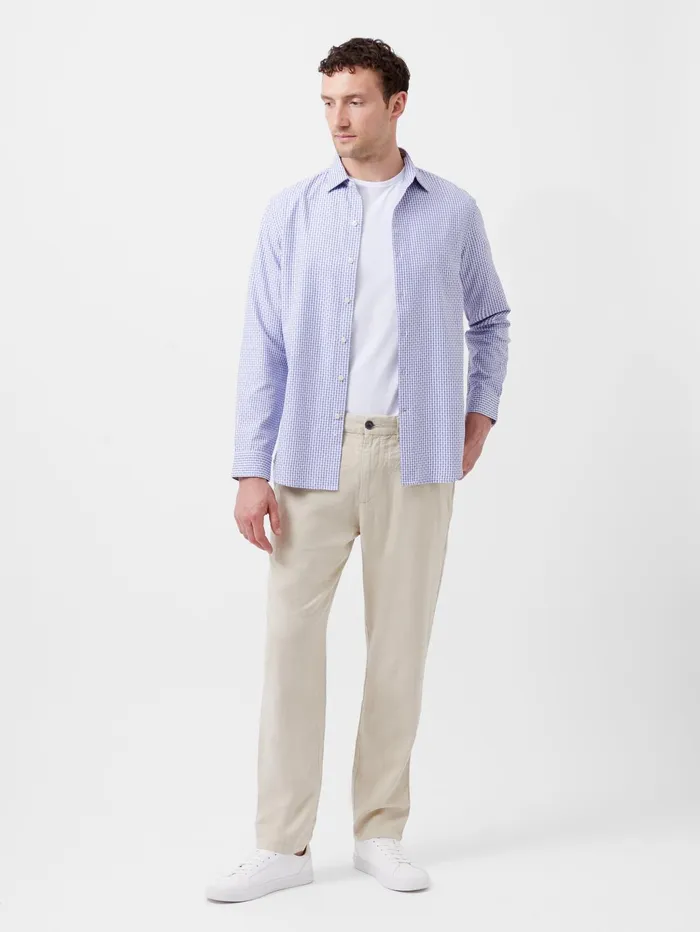French Connection Regular Fit Classic Collar Check Shirt Blue Check Man Shirts