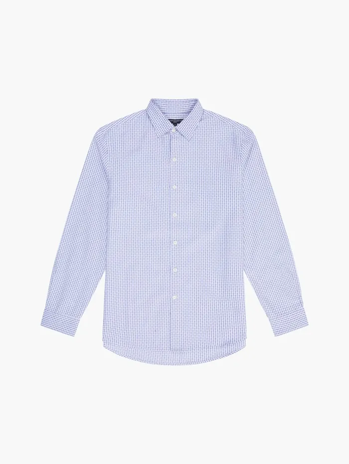 French Connection Regular Fit Classic Collar Check Shirt Blue Check Man Shirts