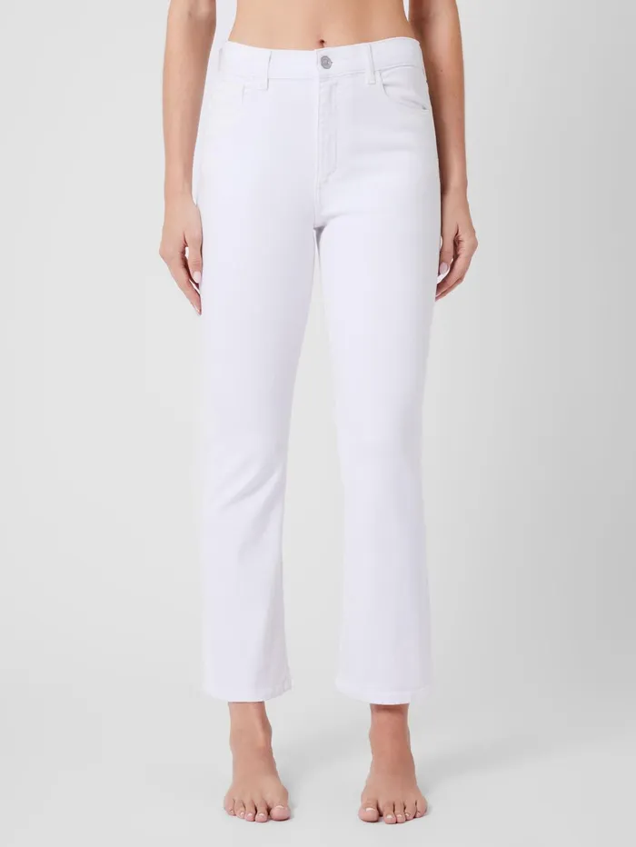 French Connection Stretch Denim Bootcut Ankle Length Jeans 30 Inch White Woman Trousers