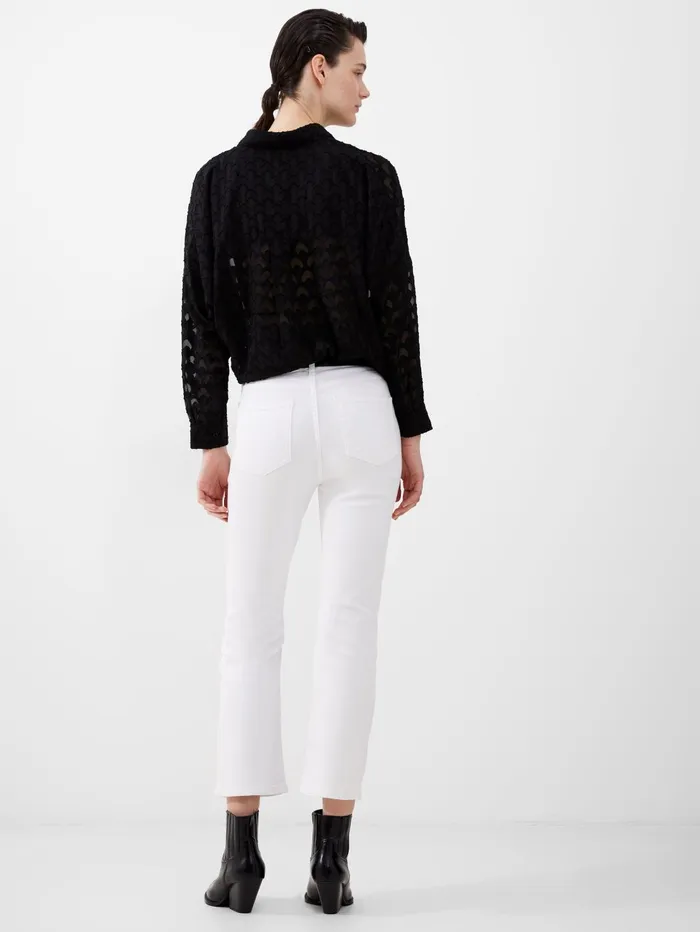 French Connection Stretch Denim Bootcut Ankle Length Jeans 30 Inch White Woman Trousers