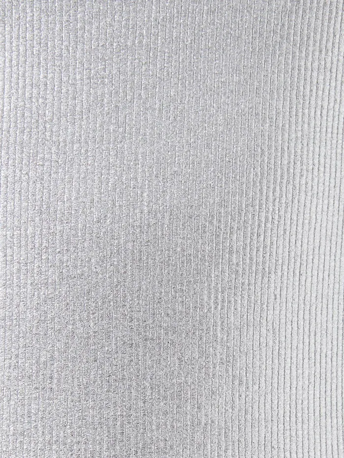 French Connection Vista Ribbed Foil Coated Tank Top Silver Woman Tops