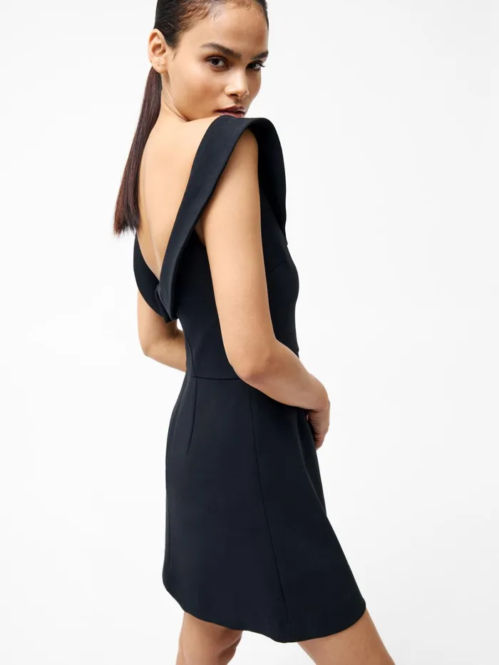French Connection Whisper Collar Mini Dress Black Woman Dresses