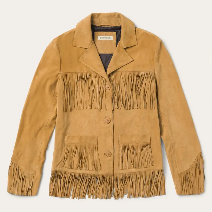 Fringe Jackets Women Stetson Fringe Suede Jacket Tan