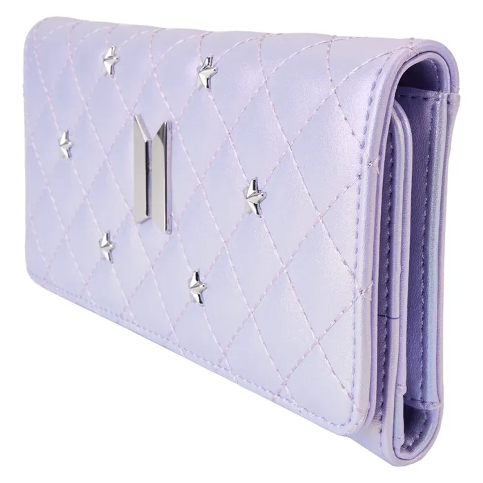 Funko Pop By Loungefly BTS Logo Iridescent Purple Flap Wallet Unisex Loungefly Bags and Wallets Funko Pop By Loungefly BTS Logo Iridescent Purple Flap Wallet Unisex Loungefly Bags and Wallets