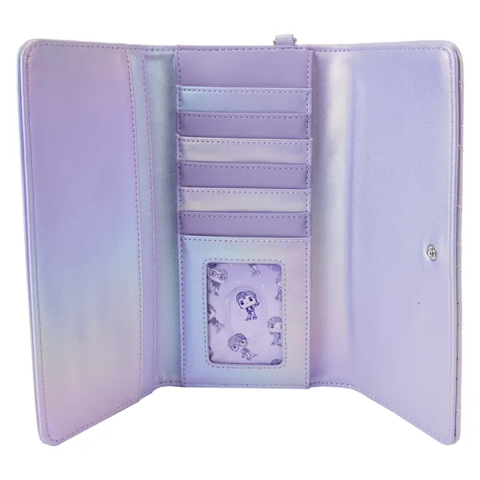 Funko Pop By Loungefly BTS Logo Iridescent Purple Flap Wallet Unisex Loungefly Bags and Wallets Funko Pop By Loungefly BTS Logo Iridescent Purple Flap Wallet Unisex Loungefly Bags and Wallets