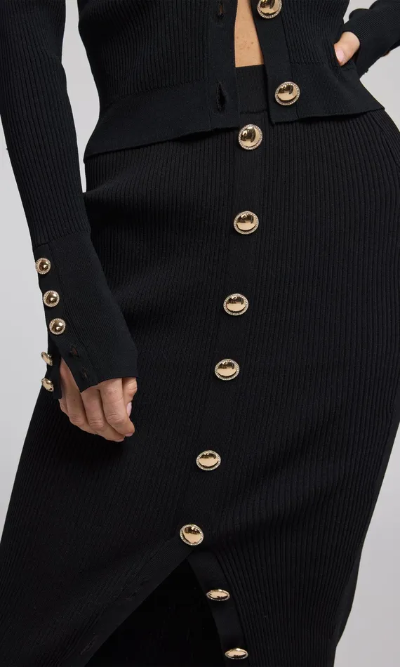 Generation Love Clothing Addie Rib Skirt Black Women Skirts