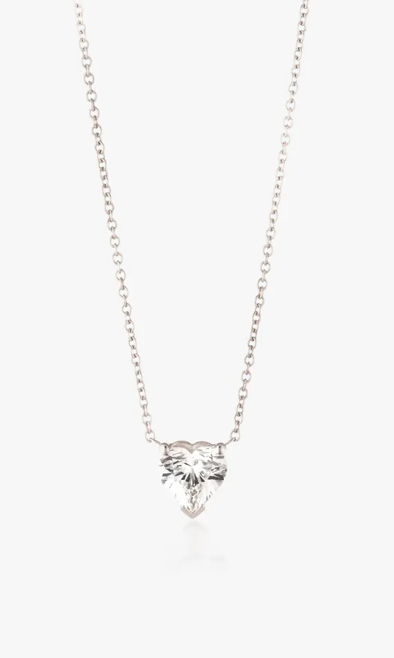 Generation Love Clothing Cherie Heart Cut Pendant 93 Carat White Gold Women Fine Jewelry