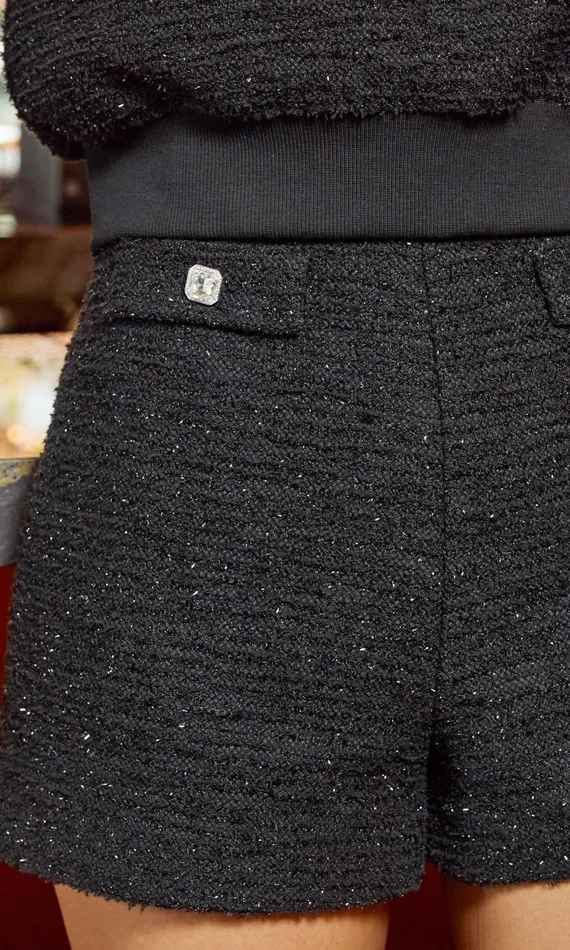 Generation Love Clothing Dami Tweed Shorts Black Women Shorts