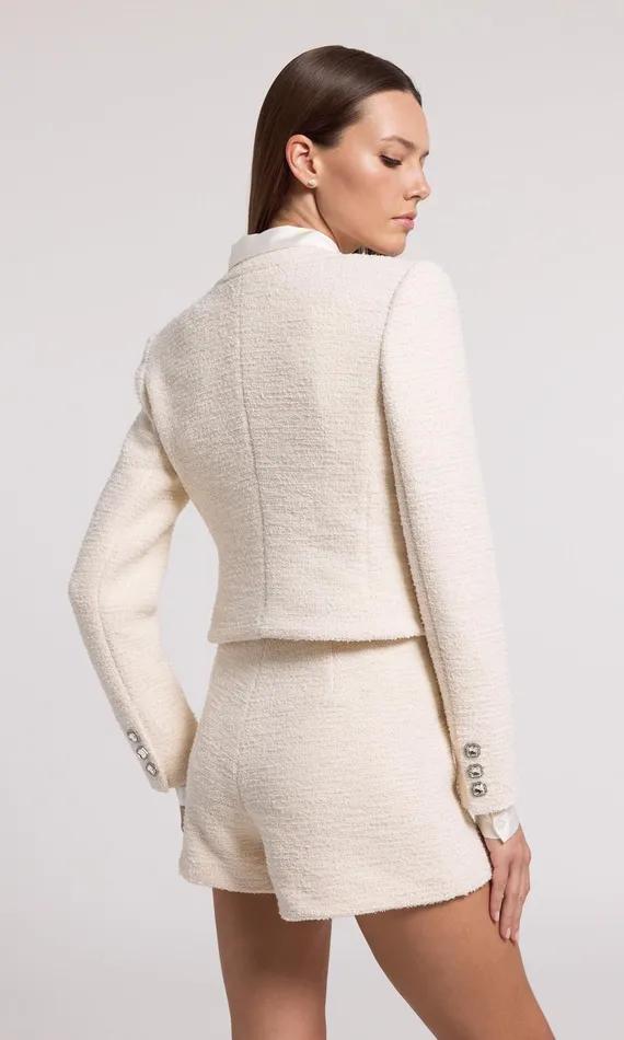 Generation Love Clothing Kaiden Tweed Jacket Cream Women Blazers and Jackets