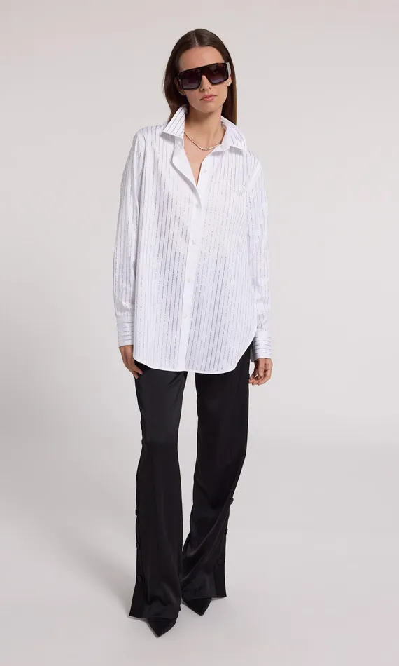 Generation Love Clothing Marc Crystal Poplin Shirt Whiteclear Women Tops