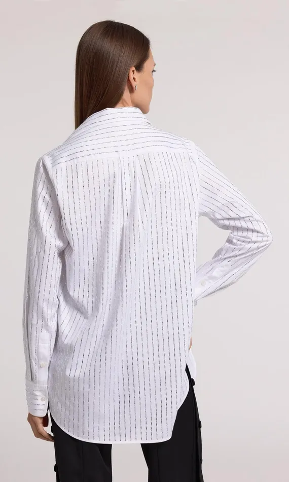 Generation Love Clothing Marc Crystal Poplin Shirt Whiteclear Women Tops