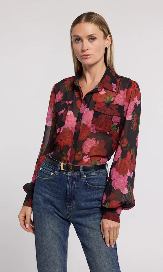 Generation Love Clothing Oslo Floral Shirt Floral Fantasy Red Women Tops