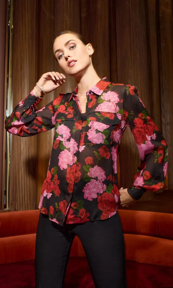 Generation Love Clothing Oslo Floral Shirt Floral Fantasy Red Women Tops