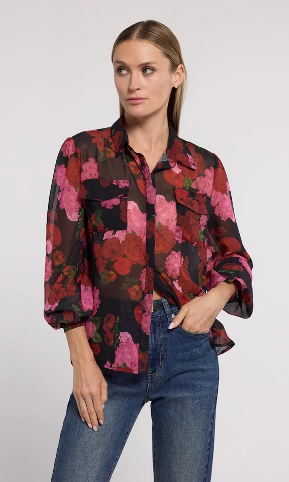 Generation Love Clothing Oslo Floral Shirt Floral Fantasy Red Women Tops